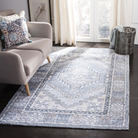 Safavieh 5 x 8 ft. Saffron Rectangle Power Loomed Area Rug Grey & Ivory SFN550F-5